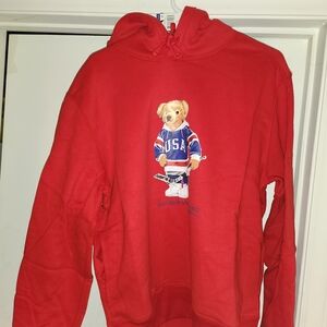 Polo by Ralph Lauren Red Teddy Bear Crewneck Hoodie